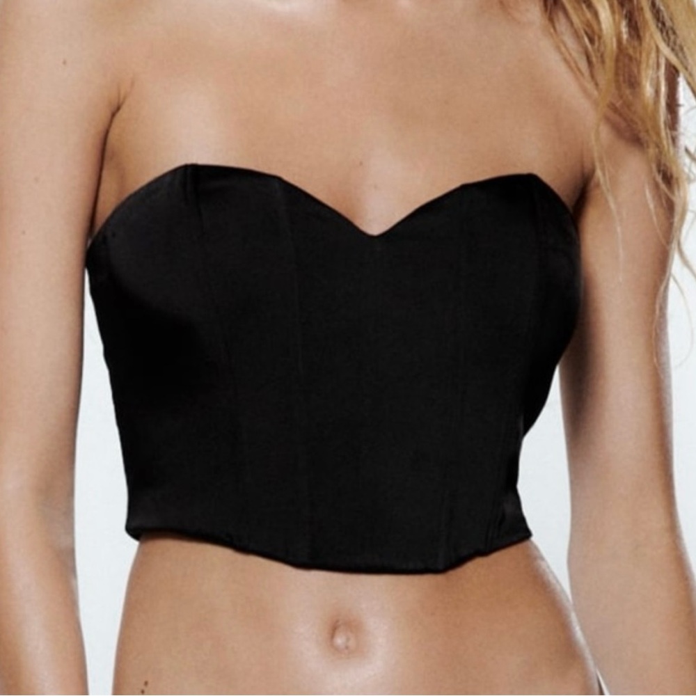 Zara satin crop corset